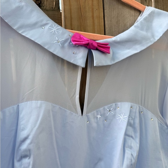 Disney Light Blue and Pink Dress with Sheer Sleeves - Picture 6 of 9